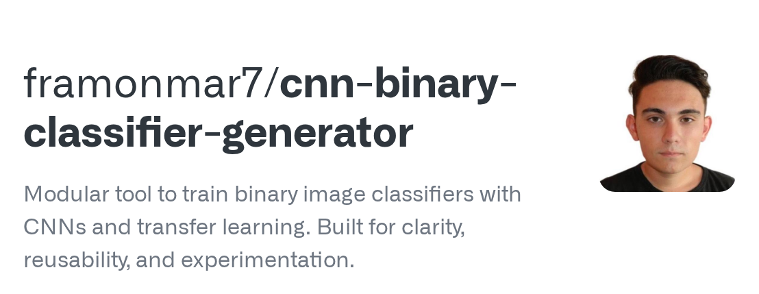 CNN Binary Classifier Generator